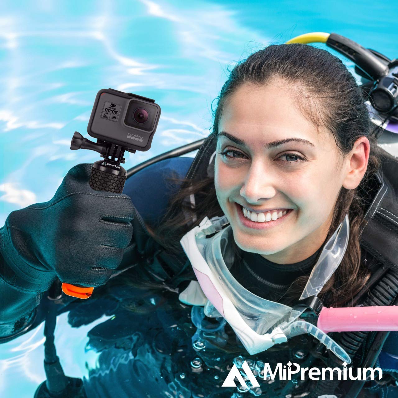 Floating Hand Grip Waterproof Monopod for GoPro Hero 13 12 11 10 9 8 7 6 5 4 3+ Session Black Silver Action Camera Handler & Handle Mount Accessories