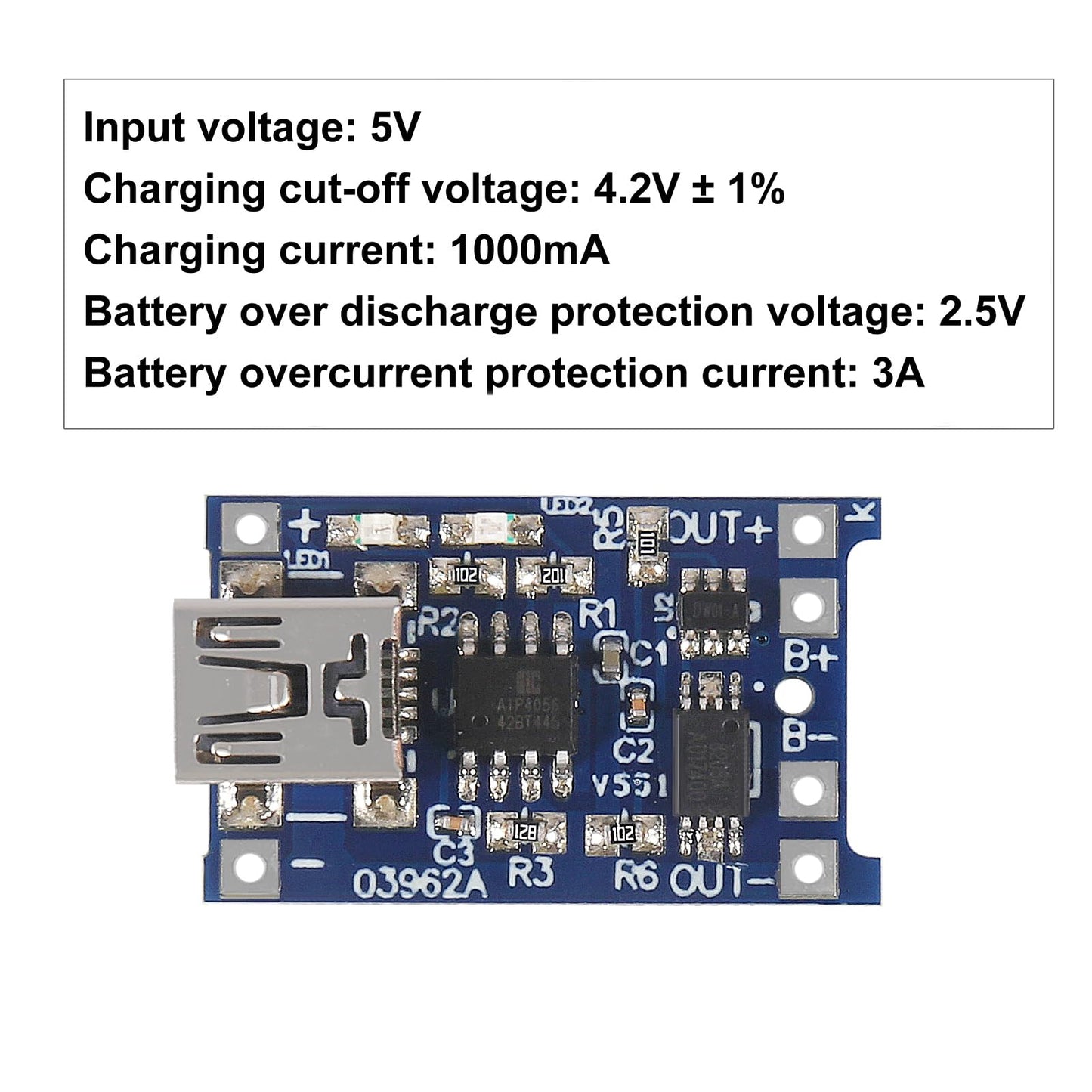 16pcs TP4056 Mini USB Charging Board 18650 Lithium Battery Charge Module with Protection 5V 1A