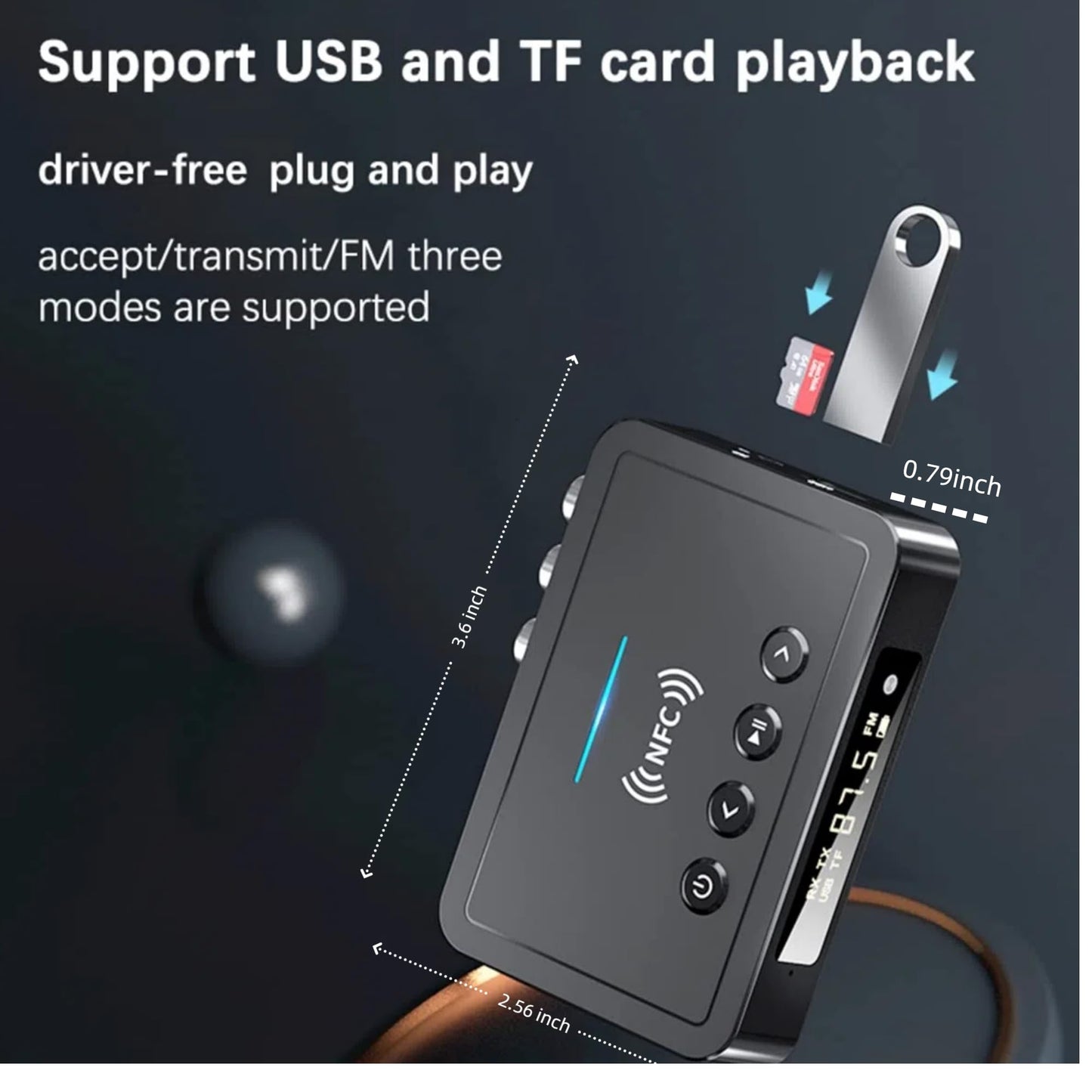 Bluetooth 5.0 Adapter, Bluetooth Transmitter and Receiver for Home Stereo Hi-Fi Audio with 3.5mm, RCA, Coaxial, Optical, NFC, Aptx-LL - for Home, Car