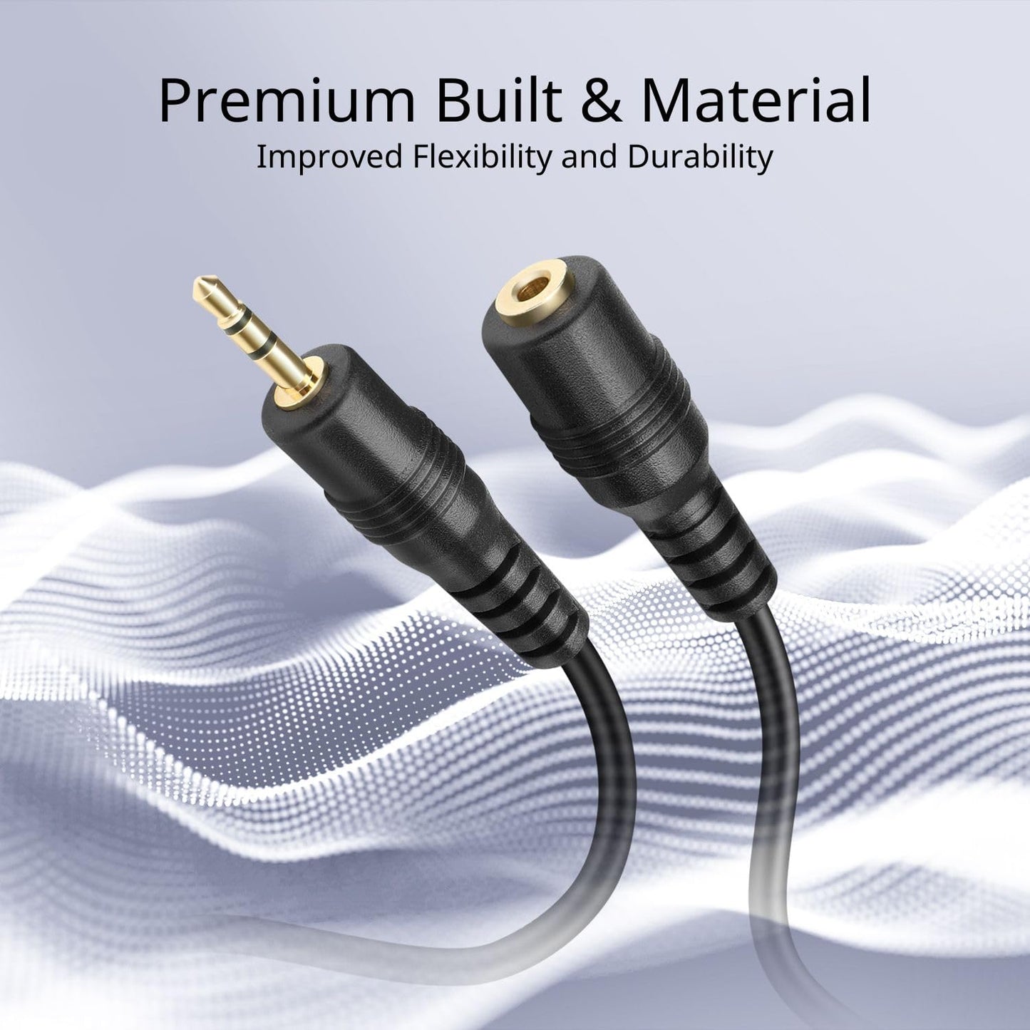 TNP 2.5mm Extension Cable (15 Feet) - Male to Female Adapter Extender Stereo Audio Sub Mini Subminiature Jack Adapter Wire Cord Plug Connector…