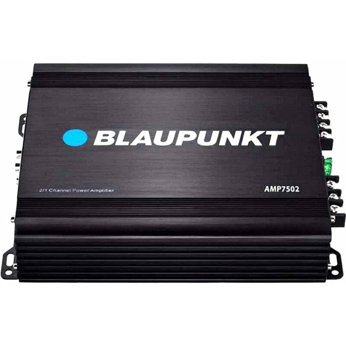 Blaupunkt AMP-7502PRO 750W 2-Channel Amplifier Class AB - Compact Slim Design, Full Range, Crossover, Gain Adjustable