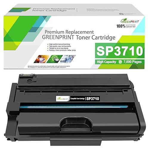 GREENPRINT Compaitble Toner Cartridge 408284 SP3710 SP3710X SP 3710X Black High Capacity 7000 Pages for Ricoh Aficio SP 3710 SP3710 SP 3710DN SP3710DN