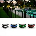 Lunilly 4 Pack Solar Post Cap Lights for 2x2 Inch Aluminum, Wrought Iron, and Garden/Pool Fences, Warm White, Cool White, and Selectable RGB Colors