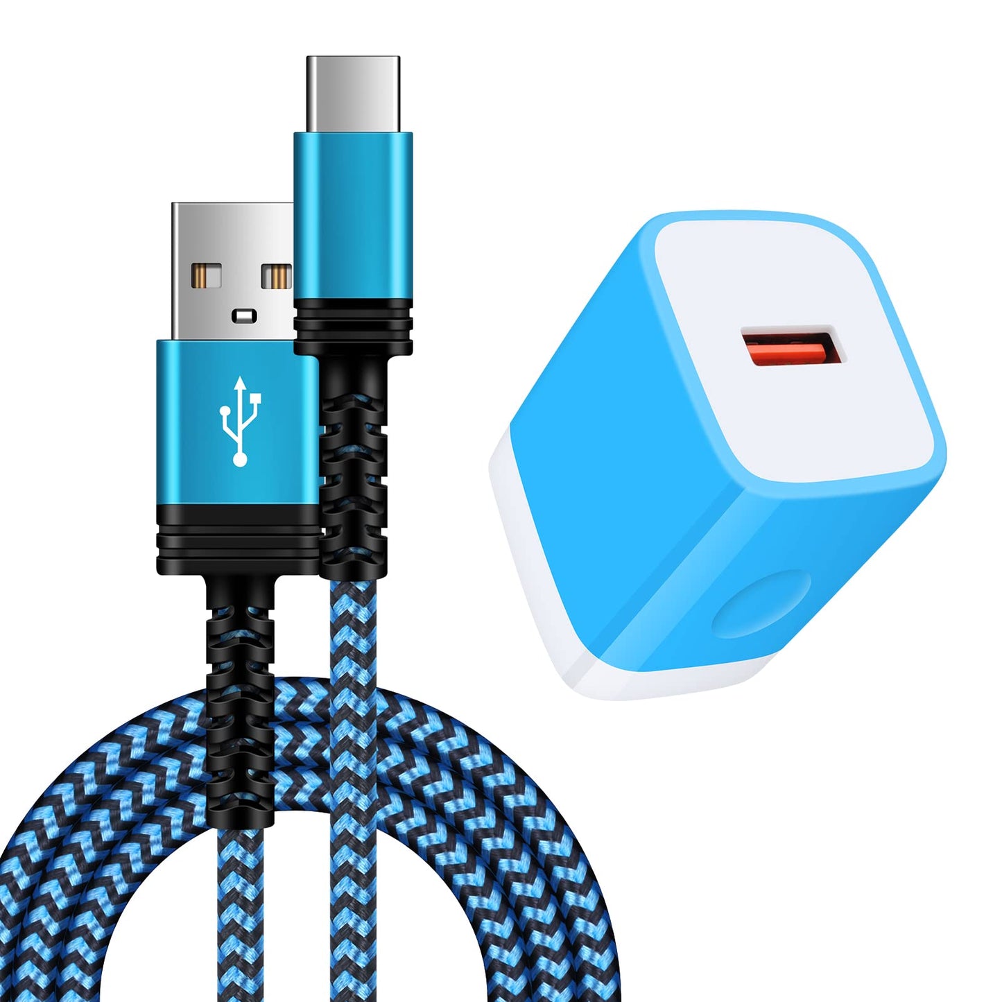 18W Android Charger Block Fast Charging Plug in Wall +9FT Type C Cable for Samsung Galaxy A71 5G,A20S S22 5G, S21 FE Ultra 5G/S20 FE 5G/A13/A53 5G/S10