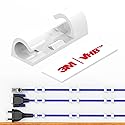 Cable Clips with Strong Self-Adhesive, XIAOXI Cord Organizer Cable Management Organizing Cords Wire for Car, Home and Office - 20 Pcs (White)