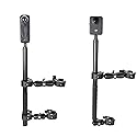 Motorcycle Mount kit for Insta360 One X5 X4 X3 X2 RS DJI OSMO 360 GoPro MAX 2- Double Clamps Handlebar Holder with 155cm Selfie Stick for Motorcycle
