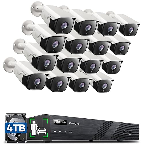ONWOTE Face Recognition & AcuSearch, 16 Channel 6K 12MP NVR PoE Security Camera System, 16x 6MP 122° Outdoor Audio IP Cameras, AI Detect, 16CH