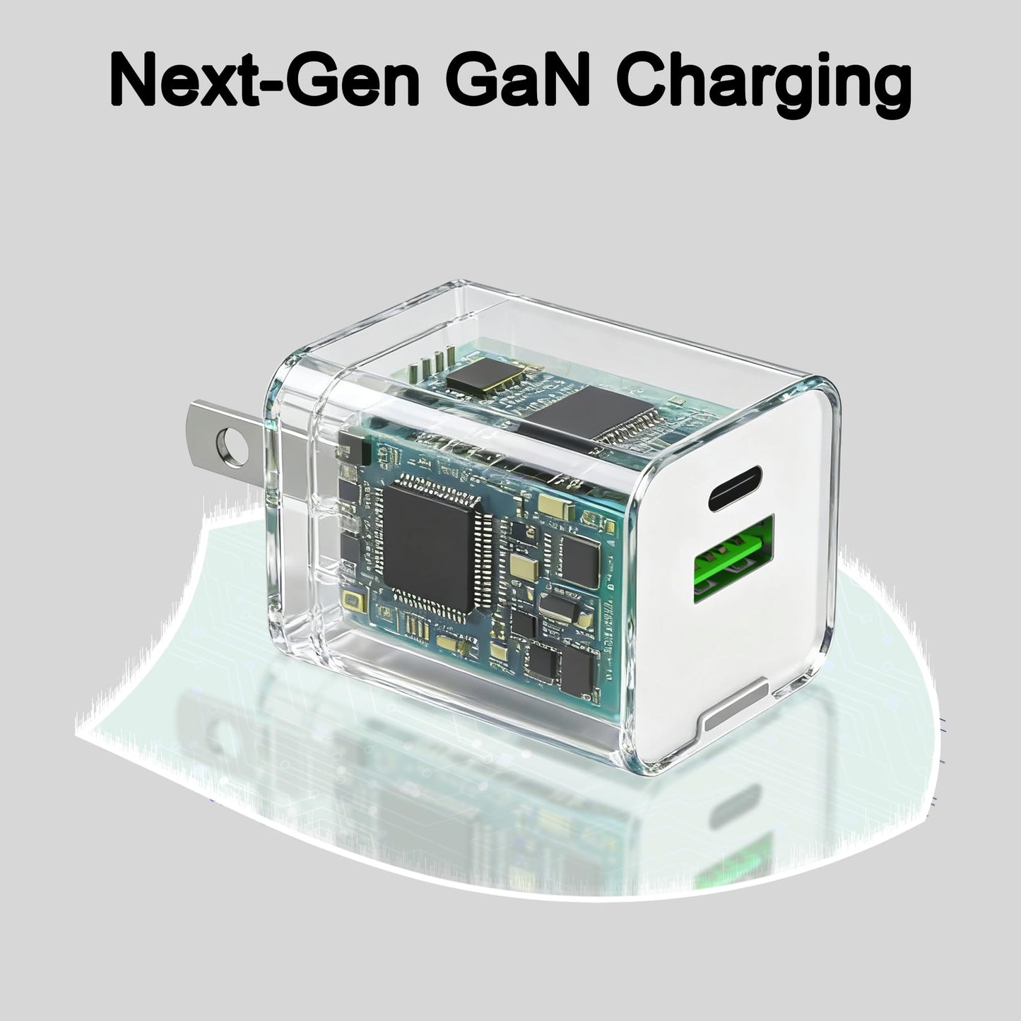 35W GaN USB-C USB-A Fast Charger, PD 3.0 Wall Adapter, Travel-Size Dual-Port Power Block Compatible with iPhone 17/16/15/14, Galaxy S25/S24/S23/S22