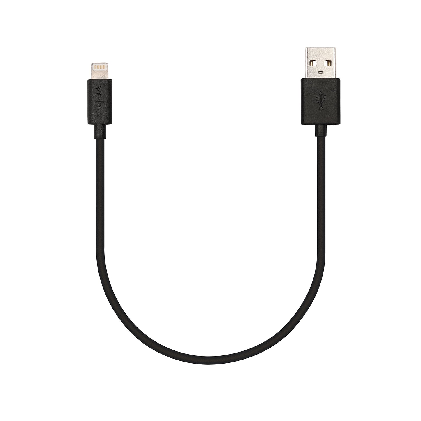 Veho Pebble Apple Certified MFi Lightning To USB Cable, 0.2 Metre/0.7 Feet, Charge and Sync, Data Transfer - Black (VPP-601-20CM)