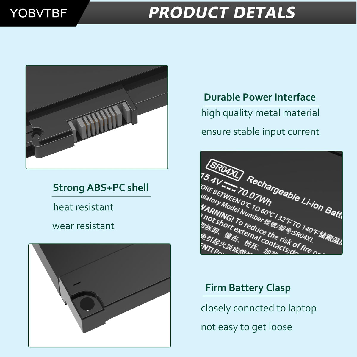 SR04XL SR03XL Battery Compatible With HP Omen 15-CE0XX 15-DC0XX Series 15-CE015DX 15-DC0003LA 15-DC0051NR Pavilion 15-CB0XX 15-CX0XX 15-CB041NR