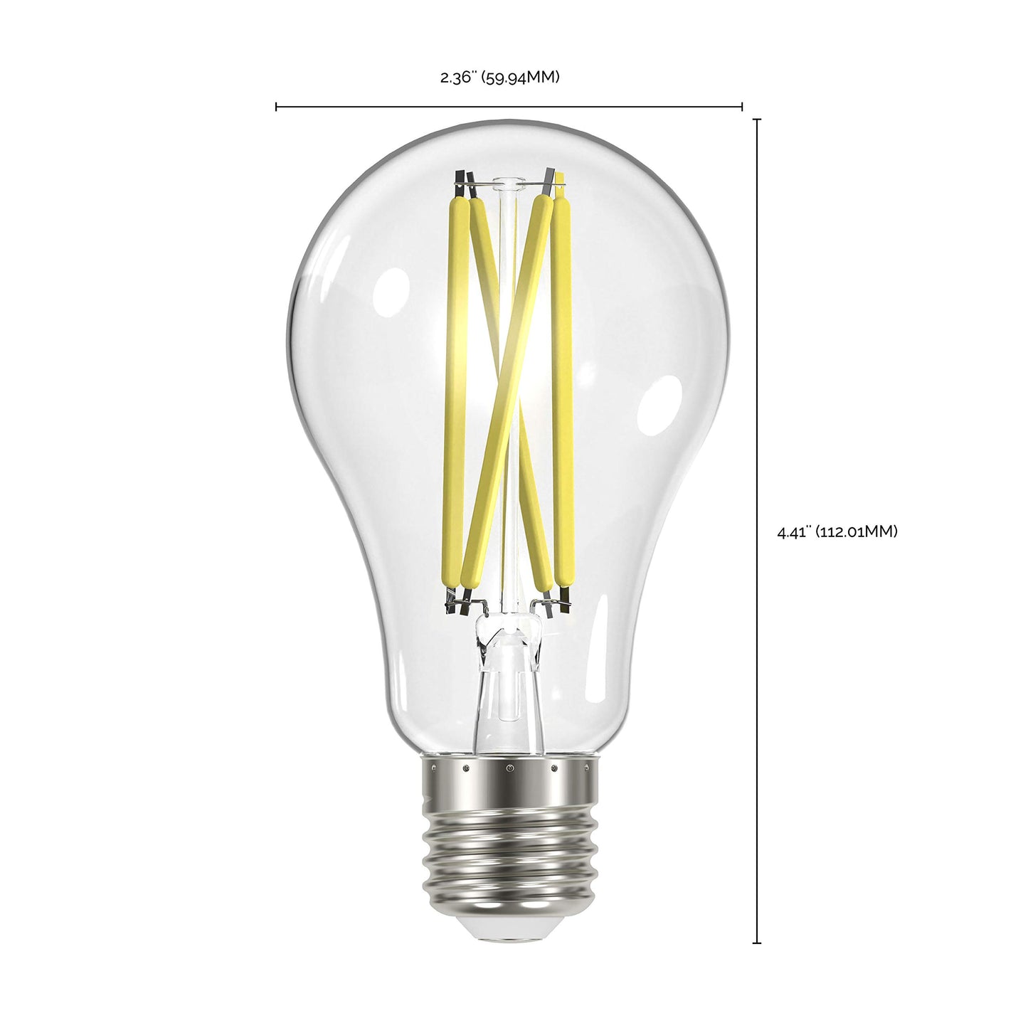 Satco S12442, A19 LED Bulbs, 100W Replacement, 2700K, 4-Pack, Light Bulb