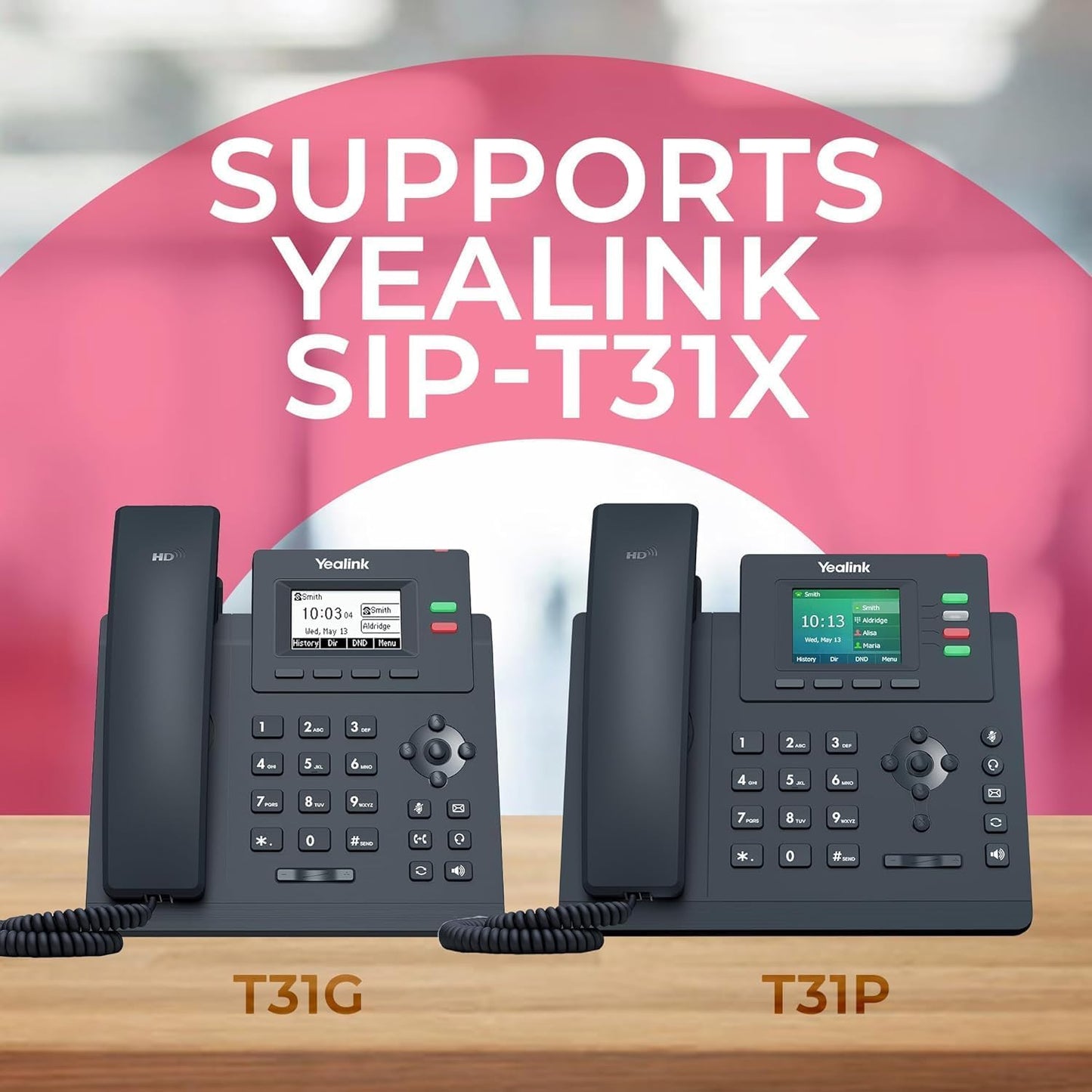 Yealink Wall Mount Bracket T31G and T31P IP Phones, Secure Dock for Offices, Call Centers, Clinics - Durable Build, Fast Easy Installation, Free Desk