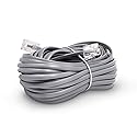 THE CIMPLE CO Phone Cord for Landline, 25 FT, Modular Telephone Extension Line, 2 Conductor (2 Pin, 1 Line) Cable, Works with FAX, AIO, and Other