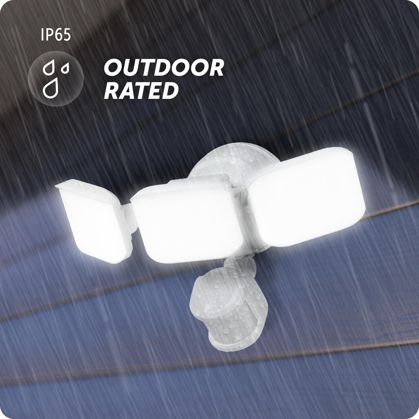 Globe Electric 180-Degree 15W Triple Head White 2200 Lumens Battery Operated Outdoor Integrated LED Flood Light Security Light, Outside House Lights