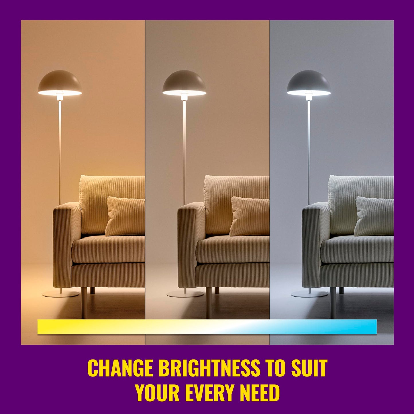 WiZ 65W BR30 Color LED Smart Bulb - Pack of 1 - E26- Indoor - Connects to Your Existing Wi-Fi - Control with Voice or App + Activate with Motion