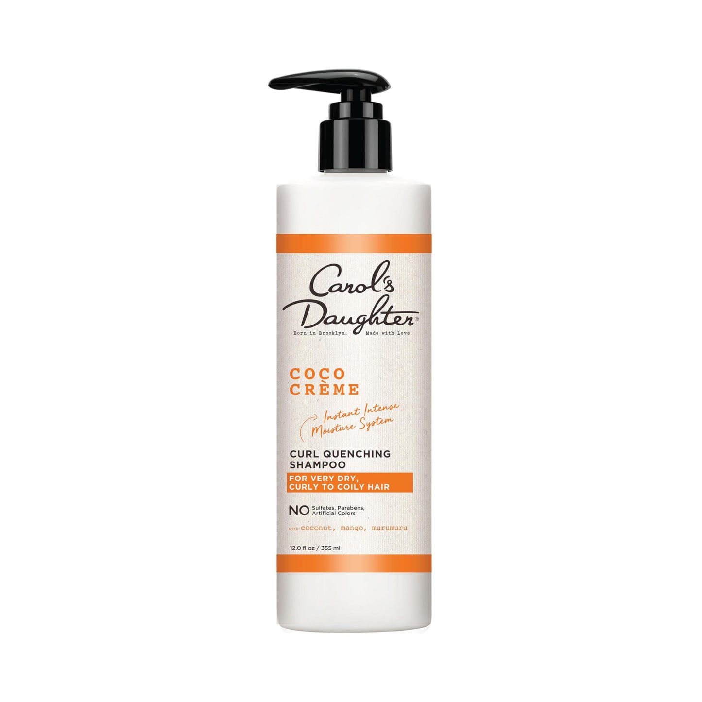 Carol's Daughter Coco Creme Curl Quenching Shampoo with Coconut Oil and Mango Butter for Very Dry, Curly Hair, 12 fl oz
