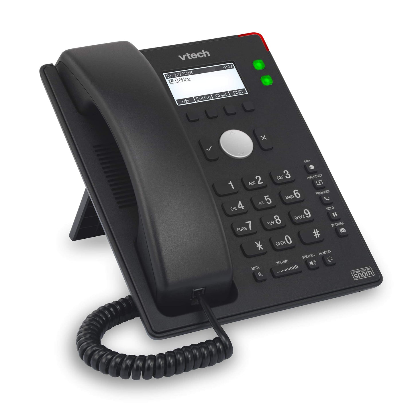 VTECH ET605 ErisTerminal SIP Deskset 2 SIP Accounts | 2.3” 132x64 Mono LCD | 2 paperless PFK | 10/100