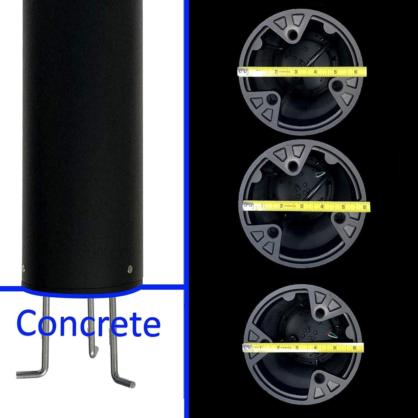 HARRRRD LED Bollard Landscape Lights 25" 10W 5000K 120V-277V Commercial/Residential Modern Ballard Lighting Fixture for Garden, Pathway, Driveway
