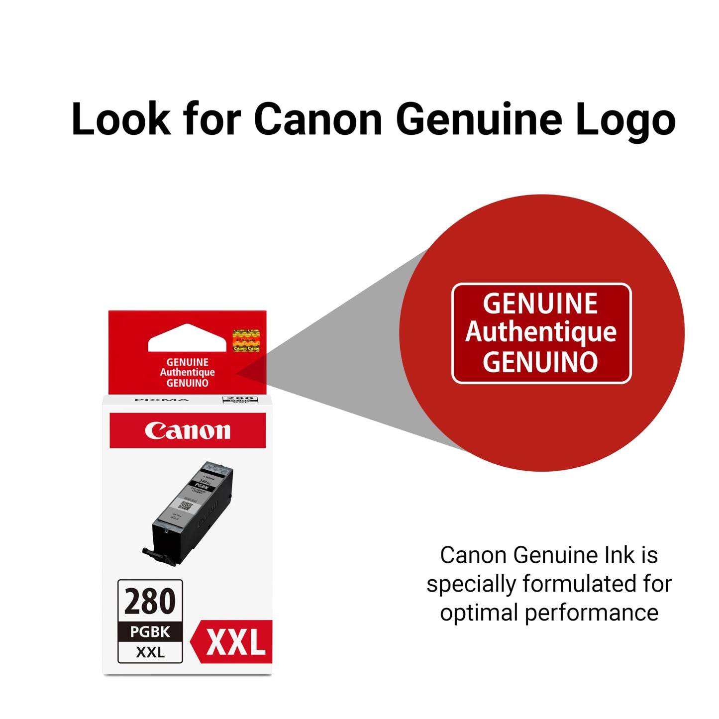 Canon PGI-280XXL Genuine Pigment Black Ink Tank, Compatible with TR8520, TS9120,TS8120, TS6120, TS9521C/a, TS9520/a, TS8220, TS6220, TS8320, TS6320