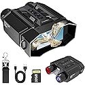 Night Vision Goggles & Binoculars with 1080P Video Camera, 4000mAh Rechargeable Battery, 32GB Card & 3" Screen, Backlit Buttons, 984ft Viewing Range