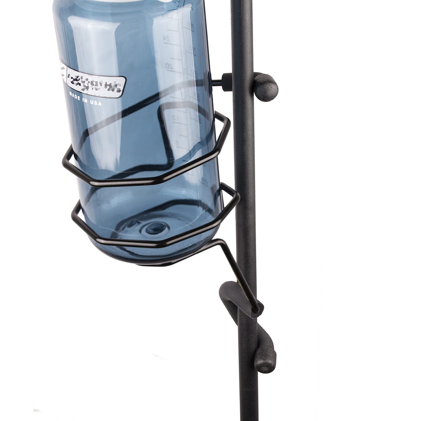 Mic Stand Large Drink Holder - Microphone & Cymbal Pole Mount for Nalgene Water Bottle Mason Jar Atlas Coffee Thermos Contigo Travel Mug - Black Heavy