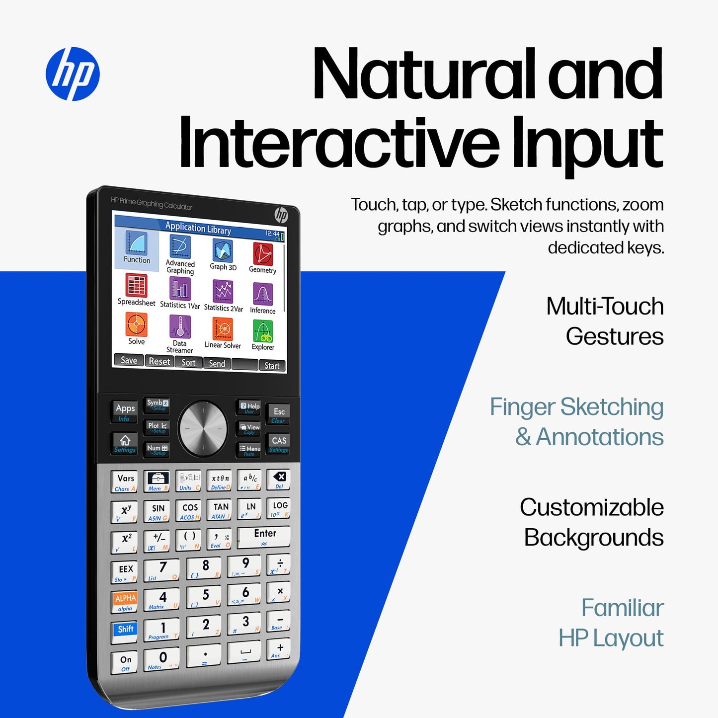 HP Prime G2 Graphing Calculator - Multi-Touch 3.5" Color Display CAS Exam Approved SAT/AP/IB Scientific Calculator for School, Highschool, College