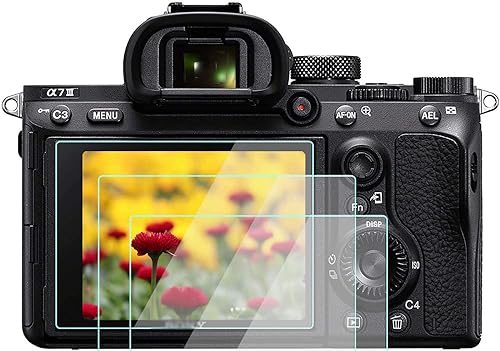 a7iii Screen Protector for Sony Alpha a7iii a7siii a7riv iii ii a7c Camera (3 Pack), WH1916 Tempered Glass Protective Film Anti-Dust Anti-Scrach