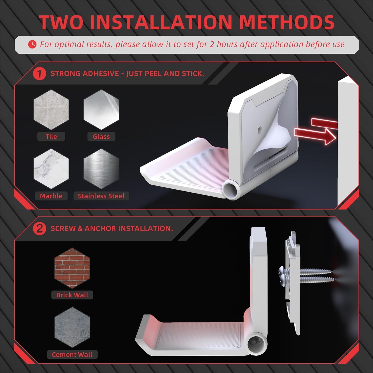 PlayVital FOLD Controller Holder Wall for ps5 ps4 Xbox Switch 2 Pro Headset, 2 Pack Universal Storage Organizer Gaming Controller Stand Headphone