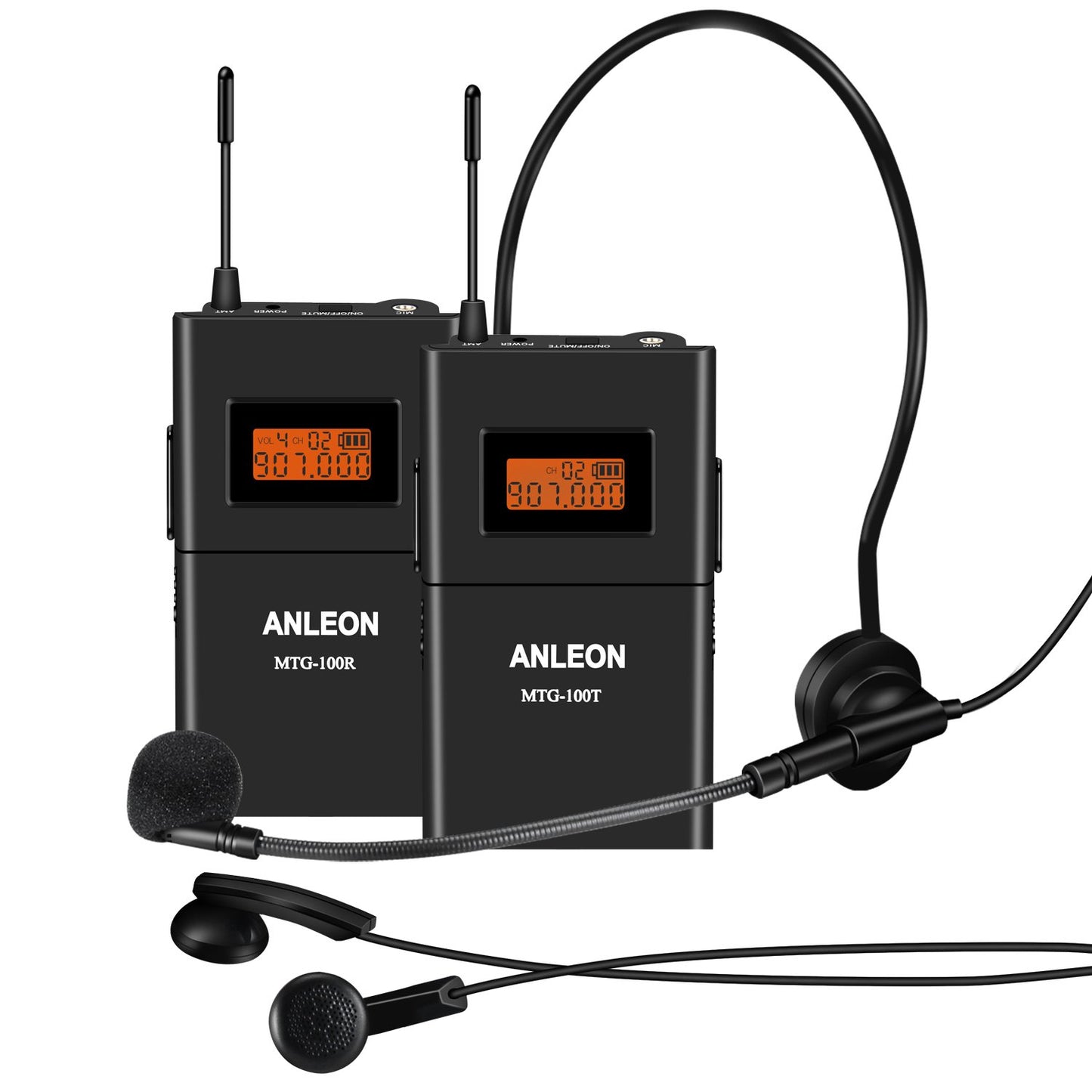 Anleon MTG100 902mhz-927mhz Tour Guide Wireless System Church System translation equipment simultaneous interpretation equipment (1 Transmitter and 5…