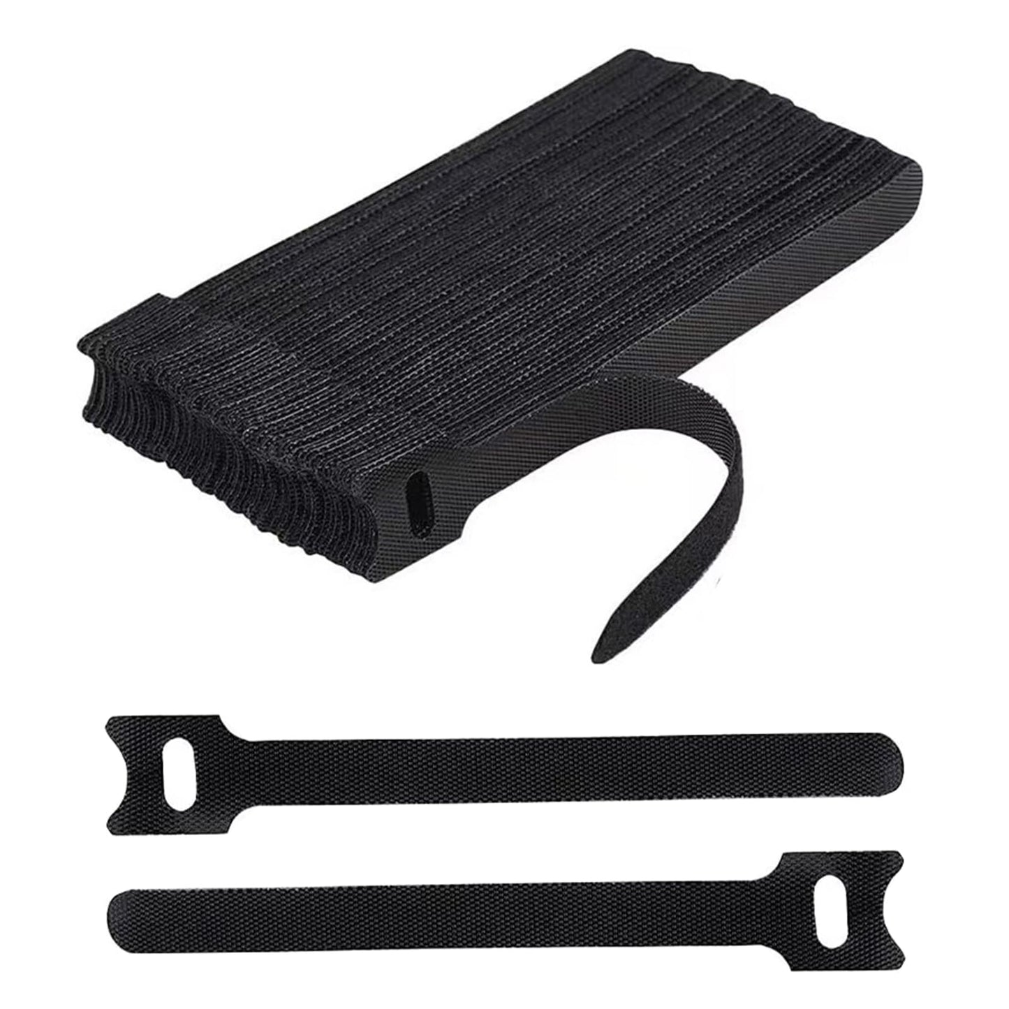 FJSENR 100 Pcs 6-Inch Reusable Hook and Loop Ties: Versatile Cable Management Solution & Ideal Gardening Fasteners - Dual-use Cord Wraps & Plant Ties
