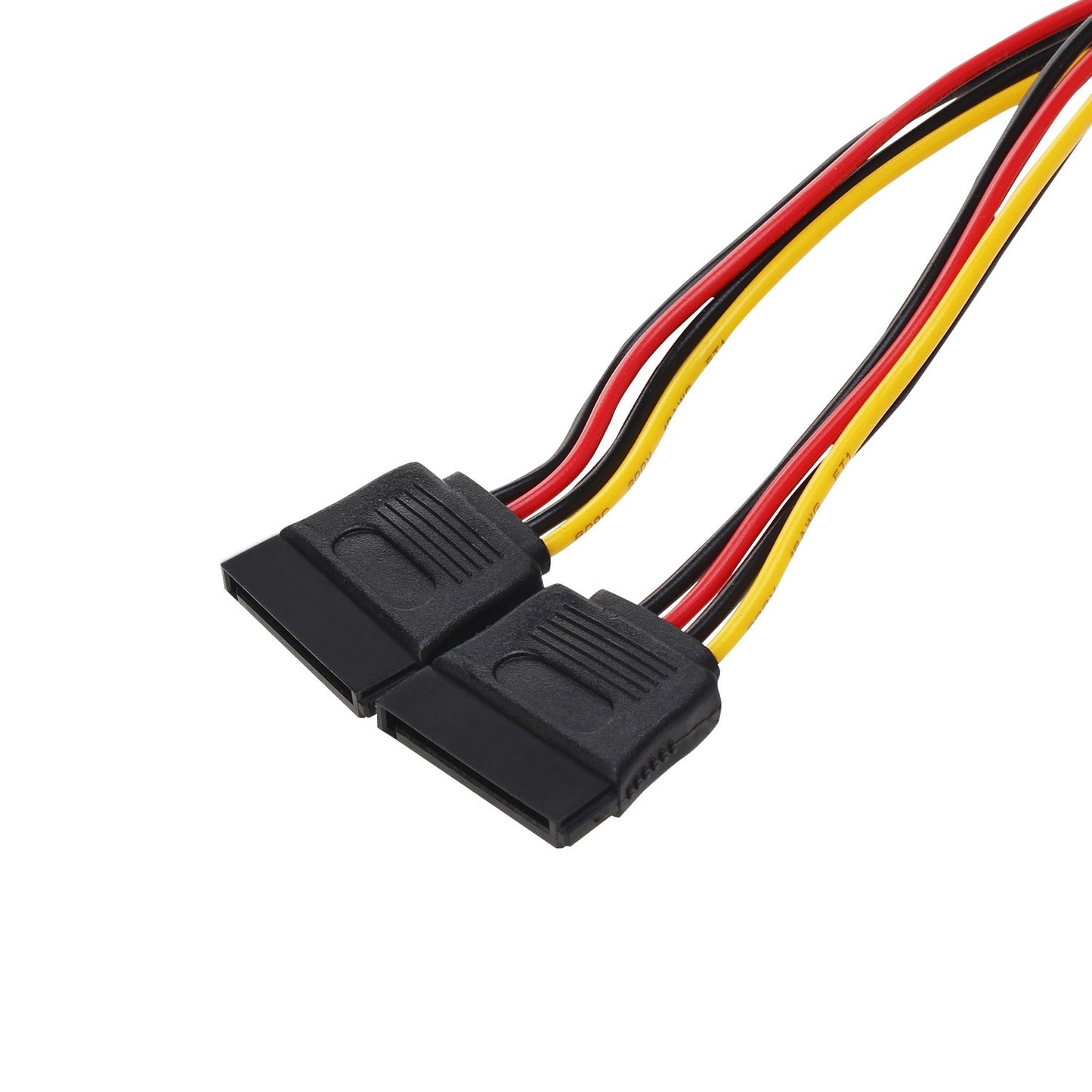 2 Pack Power Y Splitter Cable, 15 Pin SATA Male to Dual Female 7-Inch, Durable Adapter for SATA Hard Drives, SSDs, CD/DVD Drives