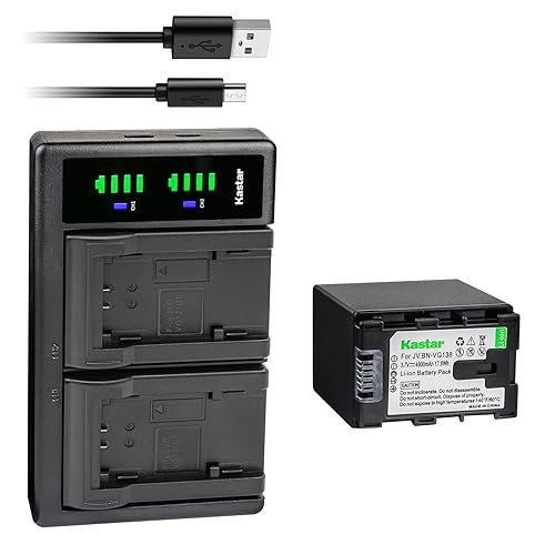 Kastar 1-Pack Battery + LTD2 Dual USB Charger Compatible with JVC BN-VG121EU BN-VG121U BN-VG121US BN-VG121USM BN-VG138AC BN-VG138E BN-VG138EU
