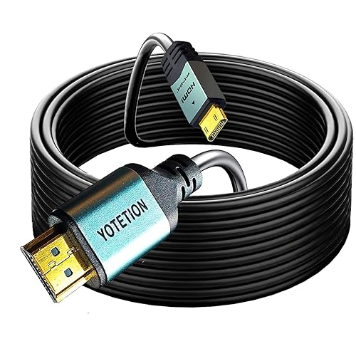 YOTETION Long Mini HDMI to HDMI Cable 30FT, MINI HDMI 4K 60Hz High Speed HDMI to Mini HDMI Cable Male Bi-Directional 2.0 Cord, for HDTV, Tablet