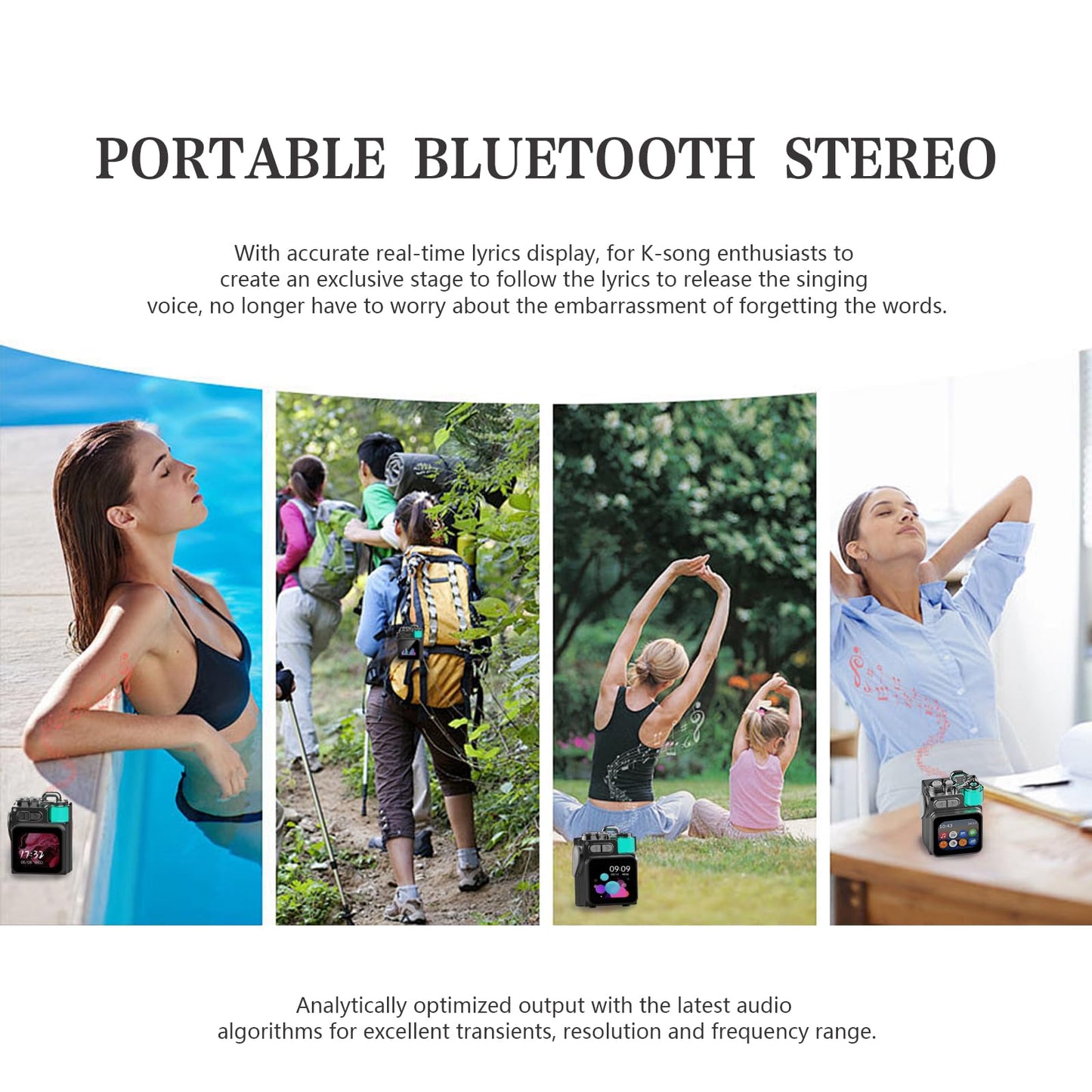 bosta Portable Bluetooth Speaker with Touch Screen, Wireless Stereo Pairing, Wild Mini Rugged Travel Outdoor Speaker, Metal Wild Cool Look, for Travel