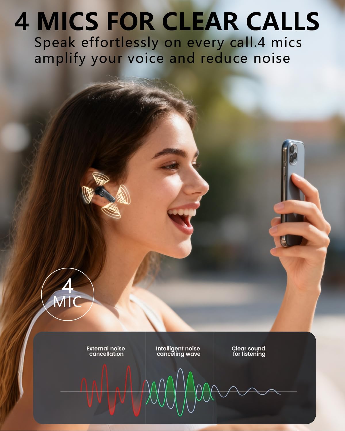 KVANCEGR Wireless Earbuds with Active Noise Cancelling,140-Hour Long Battery Life Bluetooth 5.4 Ear Buds,Multi-Device Pairing,Enhanced Clear Call,Deep
