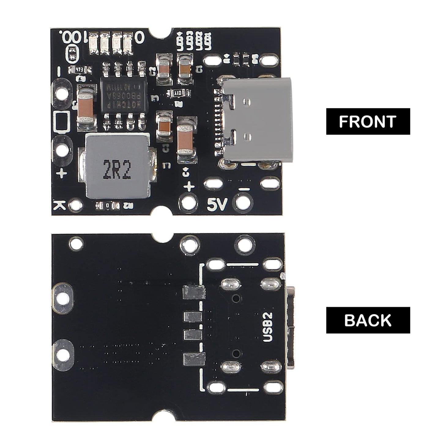 DWEII 10PCS Type-C USB 5V 2A Boost Converter Step-Up Power Module Lithium Battery Charging Protection Board LED Display USB for DIY Charger (no…