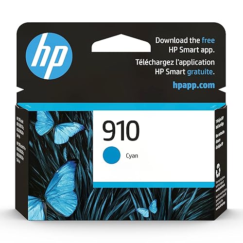 HP 910 Cyan Ink Cartridge | Works with OfficeJet 8010, 8020 Series, OfficeJet Pro 8020, 8030 Series | Eligible for Instant Ink | 3YL58AN