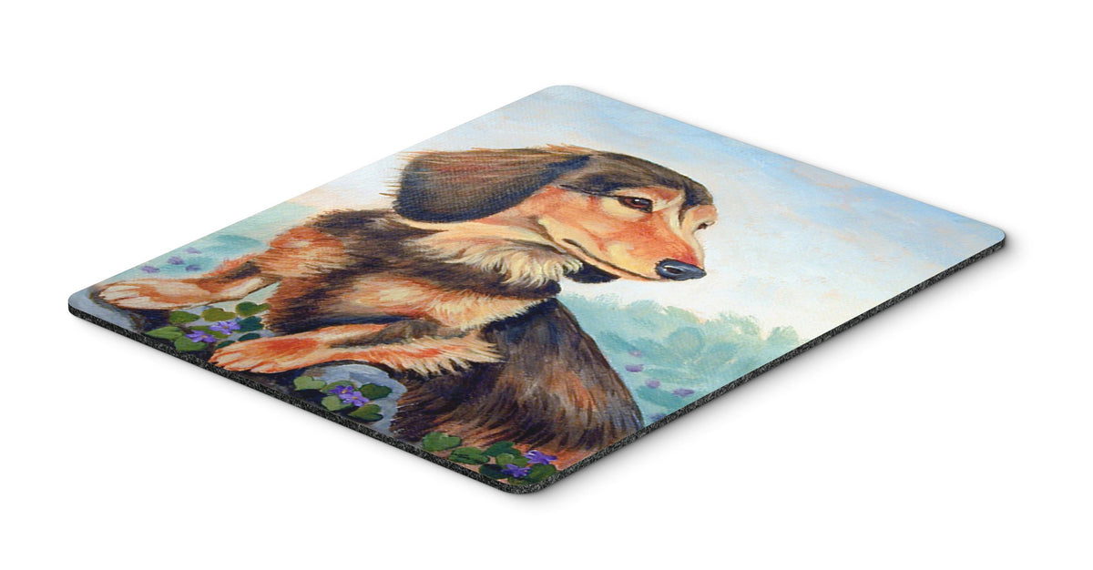 Caroline's Treasures 7023MP Long Hair Chocolate and Cream Dachshund Mouse Pad, Hot Pad or Trivet for Home Office Gaming Working Computers Laptop Mouse