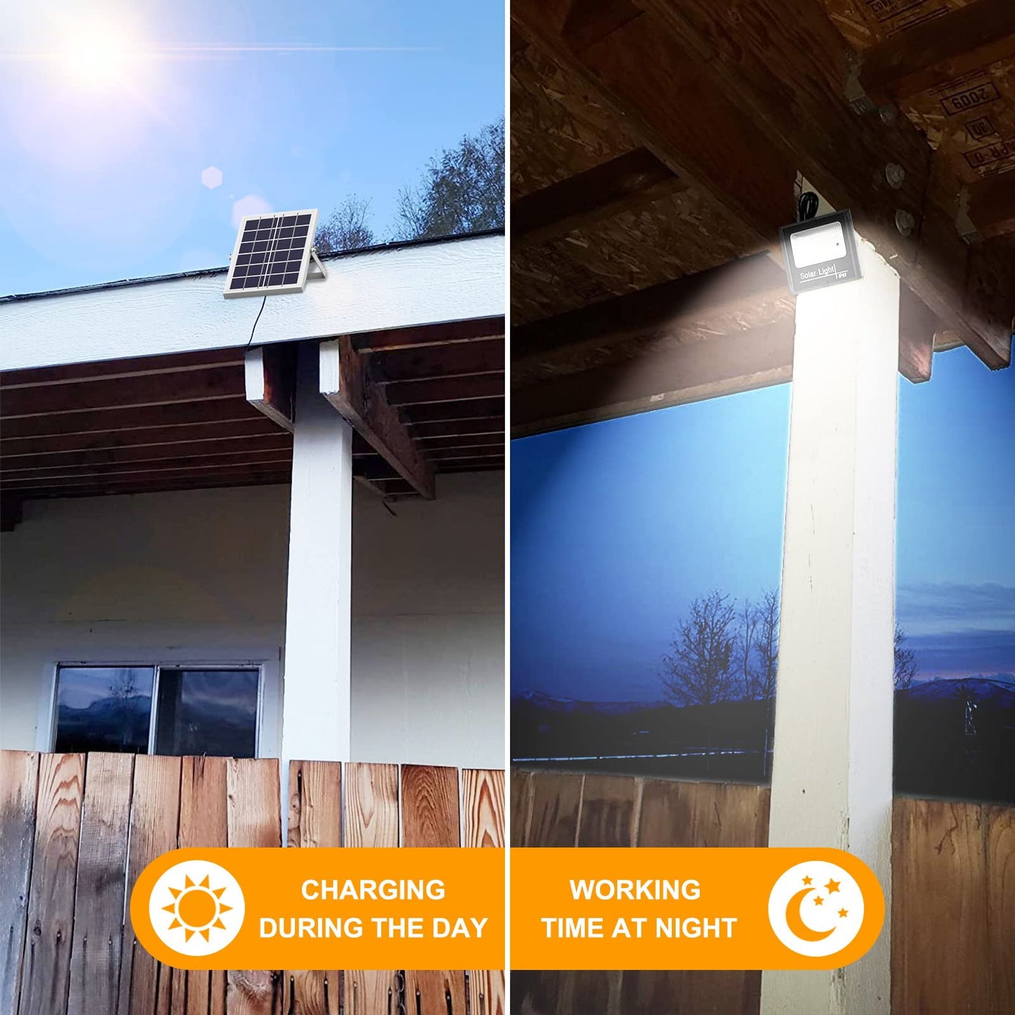 kakalights Solar Flood Light Outdoor Remote 6000K Bright White Floodlights Ip65 Waterproof Solar Power Security Light Auto On/Off Dusk to Dawnl