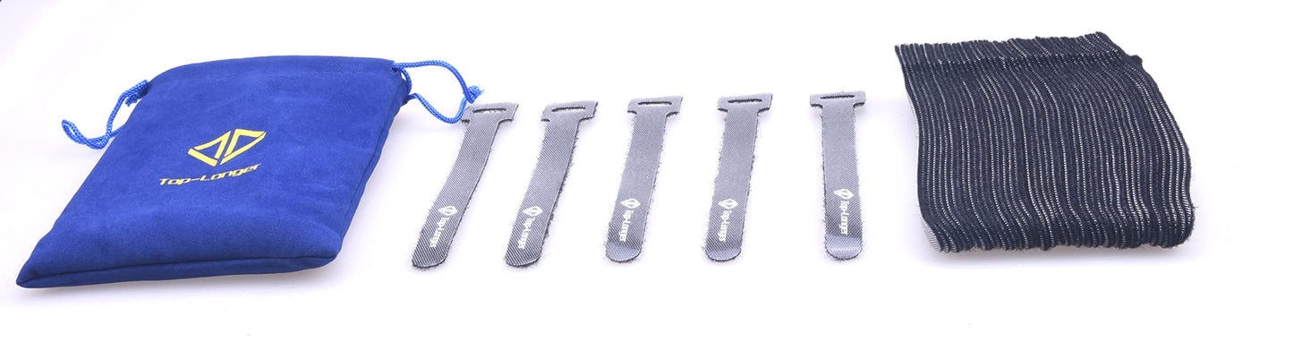 50-Pack Reusable Cable Strap Ties with Self Hook & Loop - Durable Cord Organizers for Wires, Cables & Electronics - Comes with Stylish Fabric Gift Bag