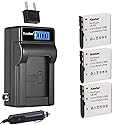 Kastar 3-Pack GB-60 Battery and LCD AC Charger Compatible with GE GB-60 GB60 Battery, GE GE X600 GE General Imaging Power Pro X600 Digital Camera