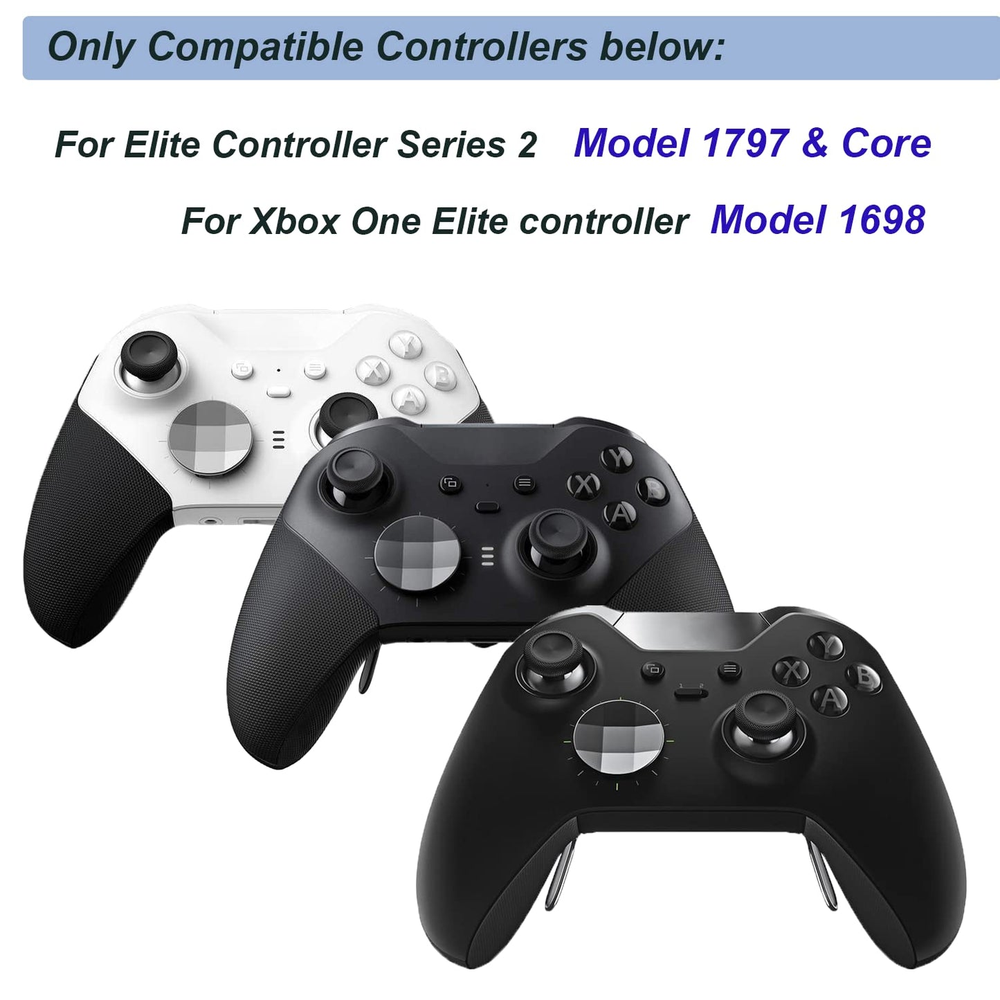 Metal D-Pads, 4 Paddles (Medium & Mini) Trigger Buttons Replacement for Elite Series 2, Xbox One Elite Controllers (Matte Red)