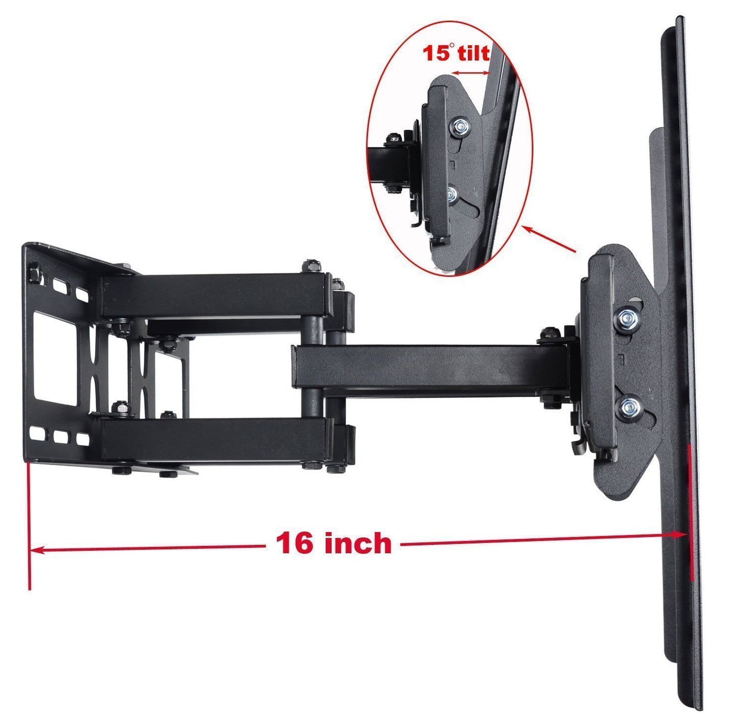 VideoSecu Dual Arm TV Wall Mount Bracket 16 inch Extension for Sony Bravia 32", 37",40", 42", 46", 47", 50", 55" inch LCD LED HDTV with VESA 200x200
