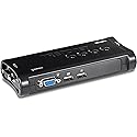 TRENDnet 4-Port USB KVM Switch, TK-407K, Control Up to 4 Computers, Windows, Linux, Mac OS Compliant, 2048 x 1536 VGA Resolution, NDAA & TAA