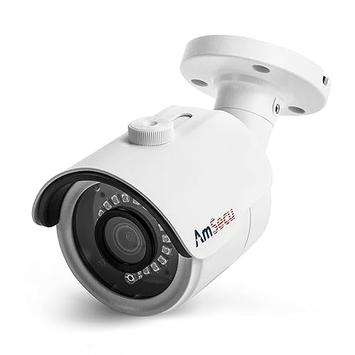 AmSecu 4K Security Camera, CA-IP-B36R Mini PoE IP Camera 8MP Bullet Surveillance Camera, Third Party Support & IP Camera Protocols, RTSP, and Blue