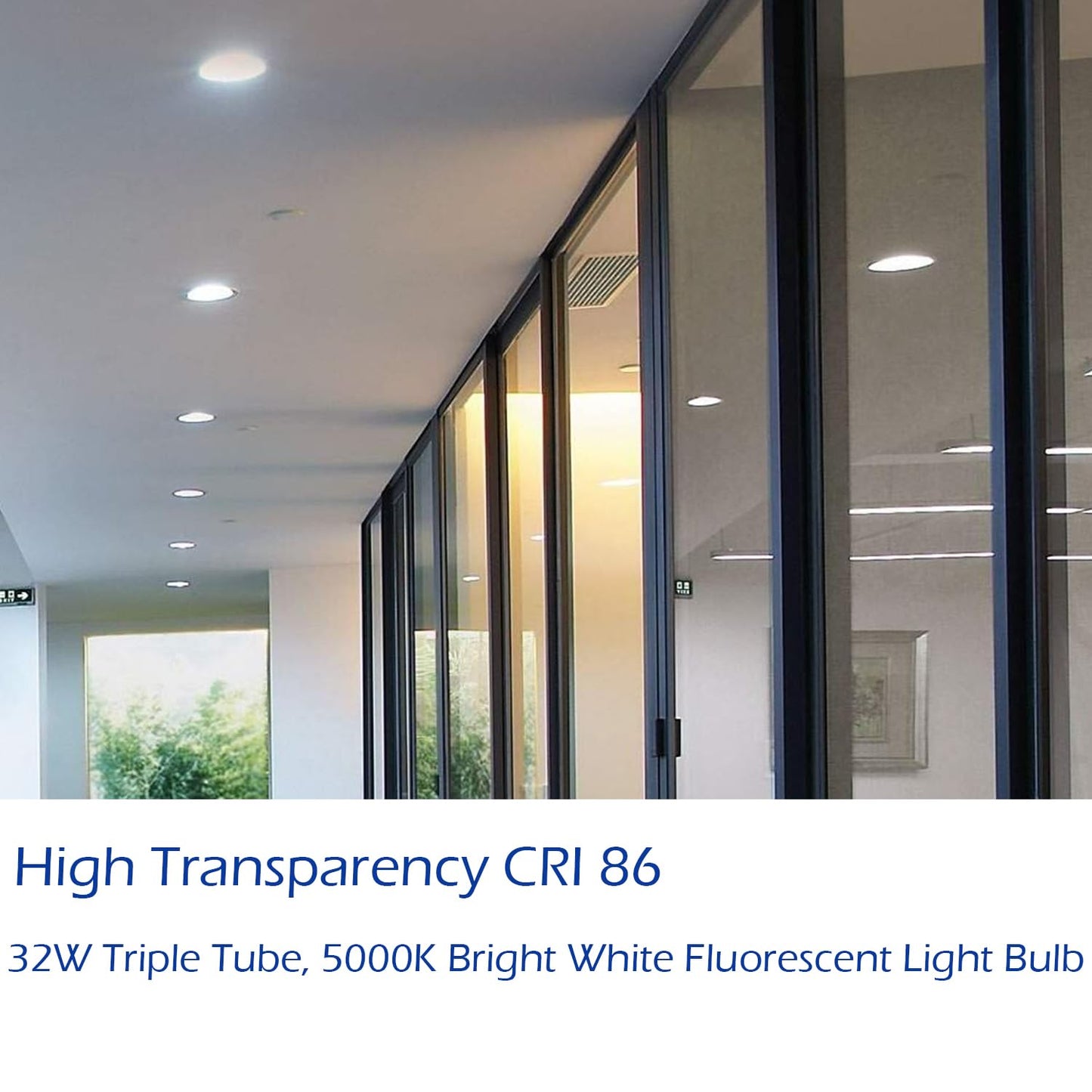 Cemlorot 6pack PLT 32W Triple Tube Fluorescent Light Bulb, 5000K Bright White Daylight 4-Pin GX24-3 Type Base?High Transparency CRI 86