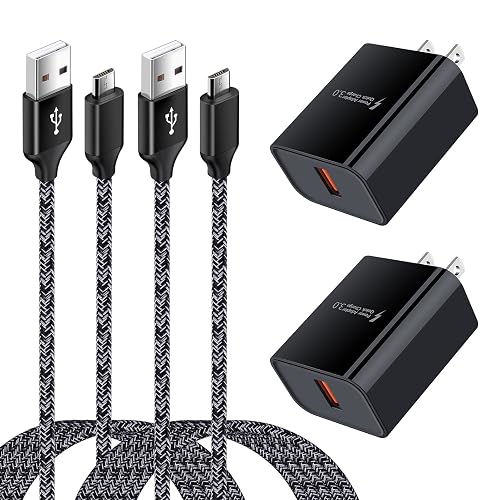 Android Phone Fast Charger,Quick3.0 USB Fast Wall Charger Plug Micro USB Cable 6FT Compatible for Samsung Galaxy J3 J5 J7 J8 S7 S6 A10 A02 A6 A01, LG
