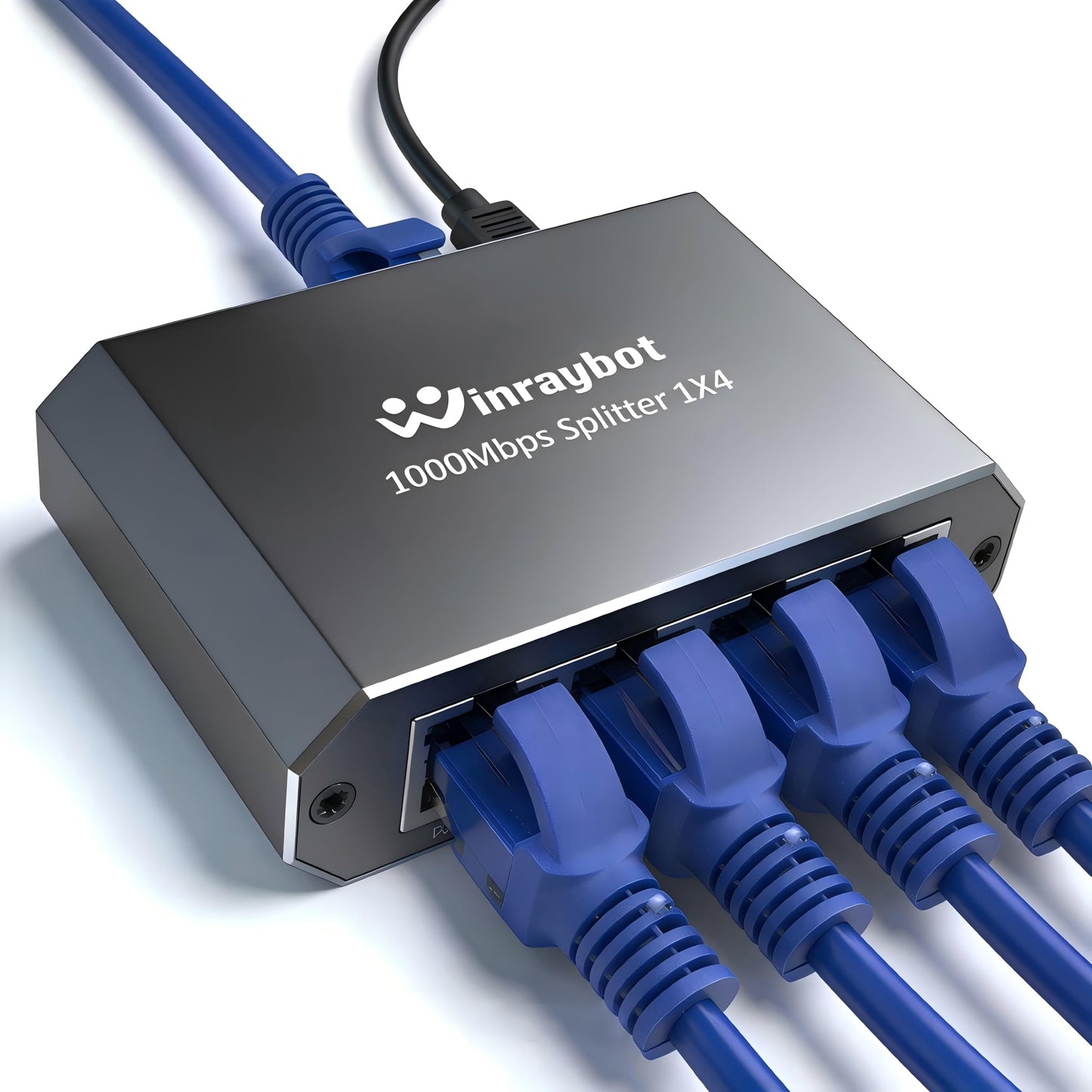 WinRaybot Ethernet Splitter, ethernet hub 4 Port gigabit,Ethernet Splitter 1 to 4,Network hub,Internet Switch 4 Port,netgear Switch (4 Devices Working