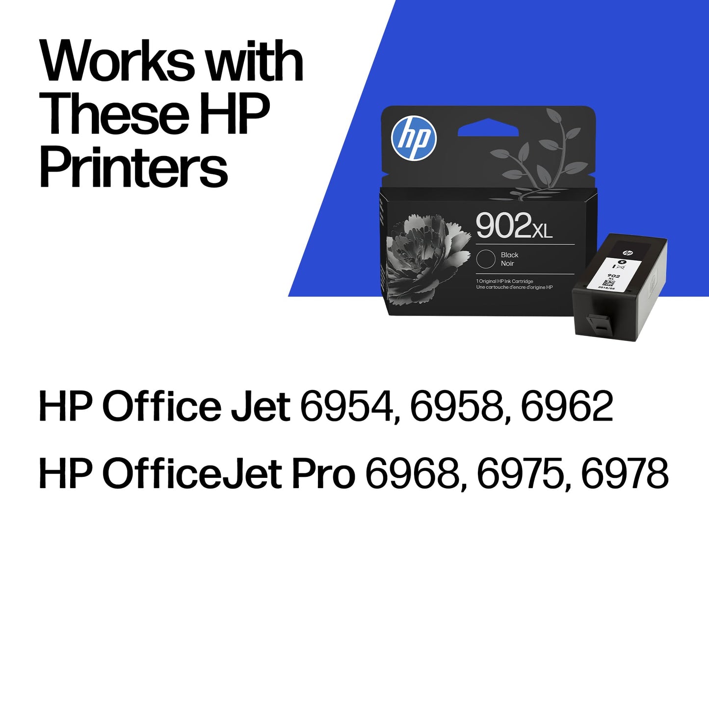 HP 902XL Black High-Yield Ink Cartridge | Works with OfficeJet 6950, 6960, Pro 6960, 6970 Series | T6L86AN