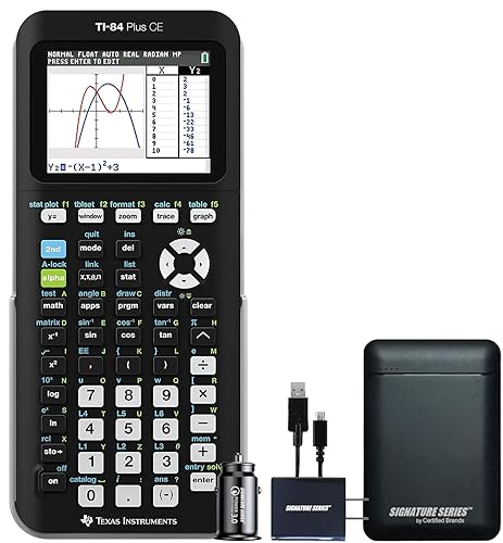 Texas Instruments TI-84 Plus CE Graphing Calculator, Black | Color Screen, Built-in Apps, Included Software, Test-Permitted, for Math, Science